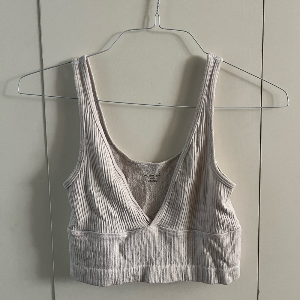 Urban Outfitters Light Gray Ribbed Top